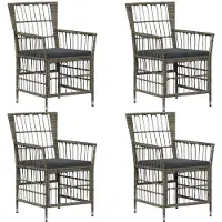 vidaXL Tuinstoelen 4 st Grijs poly rattan
