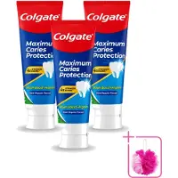 Colgate 3 x - Carries Protection - Met Calcium - Tandpasta - 75ml - Bulkverpakking - Tandpasta tegen gaatjes - Douchemop - Tandbederf bescherming