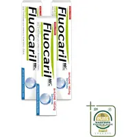 FLUOCARIL 3 x - Tandpasta - Met Fluoride - 75 ml - Wasstrips - Fluoride Tandpasta - Tanden Beschermen - Gaatjes Voorkomen - Tanden Versterken - Bi-fluoride Tandpasta