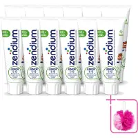 Zendium 12 x - Junior 5-12 Jaar - Tandpasta - Natuurlijke Enzymen - 75 ml - Bulkverpakking - Tandpasta voor kinderen - Douchemop - Melktanden beschermen