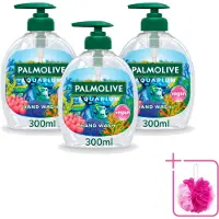 Palmolive 3 x - Aquarium - Handzeep - Natuurlijke Ingrediënten & Vegan - 300 ml - Bulkverpakking - Aquarium handzeep - Douchemop - Natuurlijke handzeep
