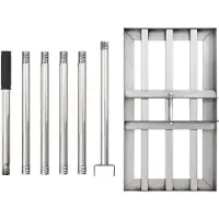 vidaXL Tuin Egaliseer Riek Zilver 45 x 25 x 200 cm Roestvrij staal