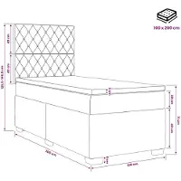 vidaXL boxspringbed met matras, donkergroen, 100 x 200 cm, fluweel