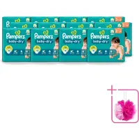 Pampers 12 x – Luiers – Baby-Dry Maat 3 (6-10 kg) – 34 Luiers - Bulkverpakking - Babyluier - Douchemop - Babydouche
