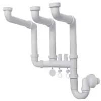 Briconess Sifonsysteem Moplen Libero 3-voudig met 2 afvoeren - 11/2 inch voor wastafel