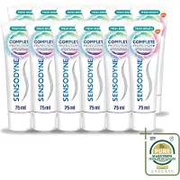 Sensodyne 12 x – Tandpasta – Complete Protection + Fresh Breath – 75 ml - Wasstrips - Gevoelige Tanden - Tandgevoeligheid - Fris Adem - Mondverzorging - Tandpasta