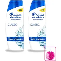 Head & shoulders 2 x – Shampoo – Classic – 625 ml - Bulkverpakking - Anti-roos shampoo - Douchemop - Roosvrij haar