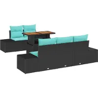 vidaXL Tuinset, 6-delig, zwart, polyrotan