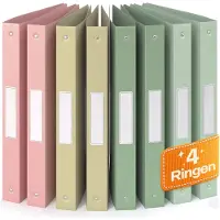 Acropaq - 8 x Ringmap A4 4 ringen - Ringband met rugetiket - Rug 3,5 cm - ‘Aarde’ Natuurcollectie - Ordner / Ringband - Ringmappen, Ringmapjes, Ringband 4 rings, Multomap 4 ring