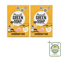 Marcel's Green Soap 2 x - Handzeep Bar - Vanille & Cherry Blossom - Krachtige werking - 90 gr - Wasstrips - Handzeep Bar - Handzeep - Handzeep Vanille - Handzeep Cherry Blossom - Handzeep Vegan