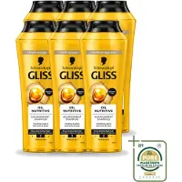 GLISS 6 x Schwarzkopf Oil Nutritieve Shampoo voor droog haar - 250 ml - Voordeelverpakking - 6 stuks