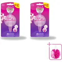 Wilkinson 2 x - Wegwerpscheermesjes - Xtreme 3 My Intuition - Comfortabel - 6 mesjes - Bulkverpakking - Wegwerpscheermesjes - Douchemop - Vrouwelijke scheermesjes