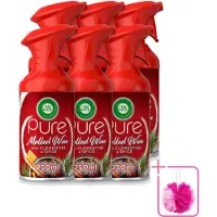Air Wick 6 x – Luchtverfrisser Spray – Pure Mulled Wine – 250 ml - Bulkverpakking - Luchtverfrisser - Douchemop - Warme geur