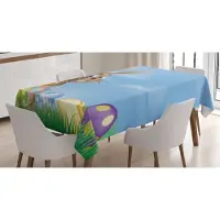 Abakuhaus Pasen Tafelkleed, Geschilderde Paaseieren, Gepersonaliseerde print met heldere kleuren zonder vervaging, wasbaar voor buitengebruik, 140 x 200 cm, Meerkleurig
