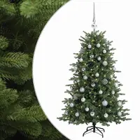 vidaXL - Kunstkerstboom - met - kerstbal - 150 - cm - 150 - LED's - Warmwit