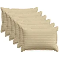 vidaXL Kussensloop 6 st HOUTEN Grijs Groen 30 x 50 cm corduroy