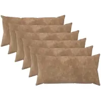 vidaXL Kussensloop 6 st HEERLEN Taupe 40 x 70 cm Microfiber Fleece