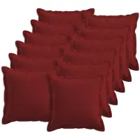 vidaXL Kussensloop 12 st HOUTEN Wijnrood 50 x 50 cm Faux Linnen