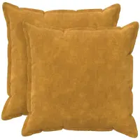 vidaXL Kussensloop 2 st HOUTEN Geel 80 x 80 cm Microfiber Fleece