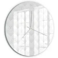 Tulup Wandklok - Abstracte achtergrond Wandklok Glas Met Motief - fi30 cm - Wit Decoratieve Glazen Klok - Witte handen - Ronde Klok - Gekleurde Glazen Klok - Glazen Klok Met Print