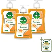 Dettol 3 x - Handzeep - Nourish - Honing & Vanille - 250 ml - Wasstrips - Handzeep - Antibacterieel - Handen Wassen - Handen Verzorgen - Honing En Vanille