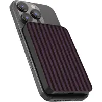 Selencia Vivid Powerbank 5.000 mAh - Draadloze Powerbank - Geschikt voor MagSafe en Qi - Black / Bonbon Stripe Blueberry