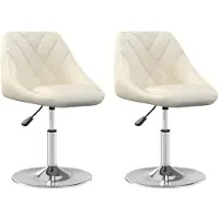 vidaXL Eetkamerstoelen draaibaar 2 st fluweel crèmekleurig