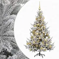 vidaXL - Kunstkerstboom - met - kerstbal - 150 - cm - 150 - LED's - Warmwit