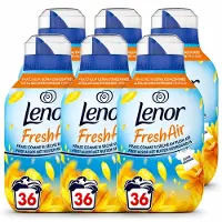Lenor 6 x - Wasverzachter - Fresh Air Zonnestralen - Ultra Geconcentreerd - 36 Wasbeurten - Voordeelverpakking - 6 stuks