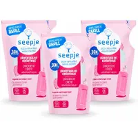 Seepje 3 x - Wasverzachter - Duurzaam & Frisse Geur - Navulling - Pioenroos en Cederhout - 30 Wasbeurten - 750 ml - Voordeelverpakking - 3 stuks
