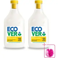 Ecover 2 x - Wasverzachter - Gardenia - 1 liter - 33 wasbeurten - Bulkverpakking - Wasverzachter - Douchemop - Wasverzachter gardenia en vanille
