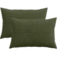 vidaXL Kussensloop 2 st ALMELO Groen 50 x 75 cm corduroy