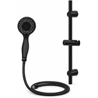 WDMT Mat Zwarte Doucheset met Handdouche & Glijstang – Douchekop met Douchestang en 150 cm Doucheslang – Complete Douchegarnituur – ABS – Verstelbare Douchehouder – Zwart