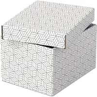 Esselte Home Kleine Opberg- en Geschenkdoos met Deksel, Set van 3 Stuks - Geschenkverpakking - 100% Gerecycled Karton en 100% Recyclebaar - Wit