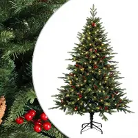 vidaXL - Kunstmatige - Hinged - Kerstboom - 150 - cm - 150 - LED's - Warmwit