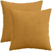 vidaXL Kussensloop 2 st HEERLEN Geel 30 x 30 cm corduroy