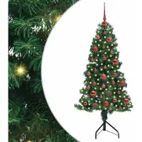 vidaXL Hoek Kunstkerstboom met 150 LED Groen 150 cm PVC en Metalen