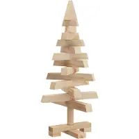 Syfax Kerstbomen met standaard Naturel 60 cm Massief grenenhout
