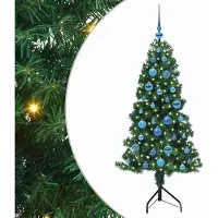 vidaXL Hoek Kunstkerstboom met 150 LED Groen 150 cm PVC en Metalen