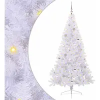 vidaXL Kunstkerstboom met 300 LED Wit 180 cm PVC en Staal