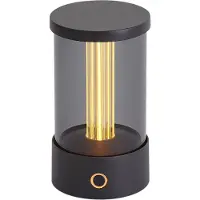 QAZQA Tafellamp voor buiten zwart oplaadbaar incl. laadstation IP65 - Grill