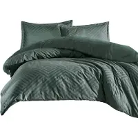 Darymex Tula-1 - Dekbedovertrek set - 100% Katoen-Satijn Jacquard - Met Ritssluiting - 160x200 cm - Groen Gestreept