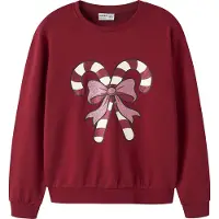 Name it Sweatshirt 'NKFVERTRUD' eosine / donkerrood / wit