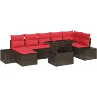 vidaXL Tuinbank Set 8 st Bruin poly rattan
