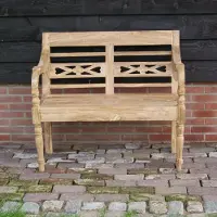 LivingFurn - Tuinbank Stations Bench - 45x100x75 - Teakhout