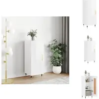 vidaXL Dressoir 34,5x34x90 cm bewerkt hout hoogglans wit