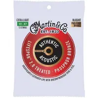 Martin strings MA500T AUTHENTIC TREATED EXTRA LIGHT 92/8 PHOSPHOR BRONZE EX. LIGHT 10-14-23-30-39-47 12 STRINGS