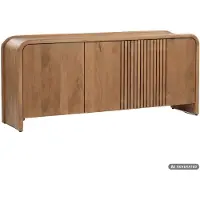 Wohnling Sideboard Massief Mangohout 160cm - Dressoir met 3 Deuren - Moderne Design Commode - Houten Kast Handgemaakt