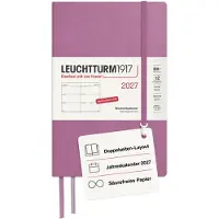 Leuchtturm Wekelijks agenda 2027, paperback (B6+), Duitse taal, poederroze, hardcover