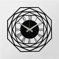 Opviq , Enzoclock - ENZ1412, zwart, wandklok, 48 x 48 cm, 100% metaal (dikte: 1)